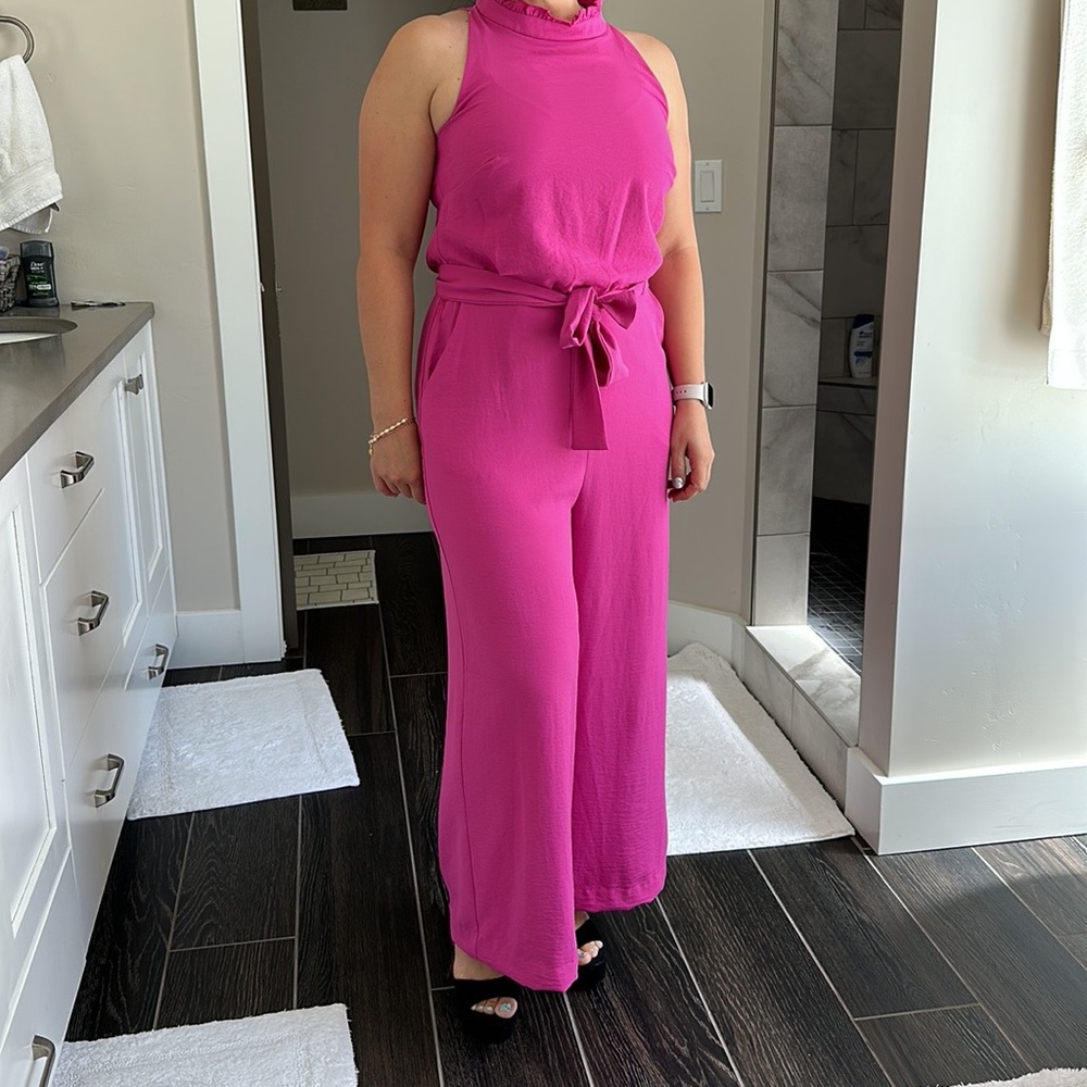 Vince Camuto Barbie pink jumpsuit